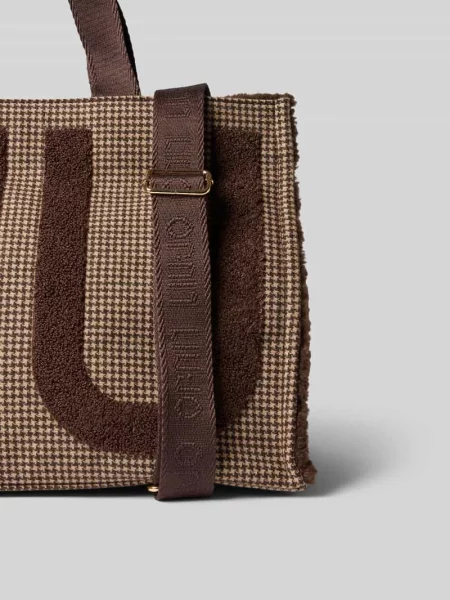 Torba typu tote z detalami z logo Liu Jo White brązowa