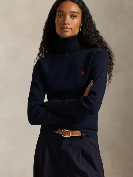 Polo Ralph Lauren sweter granatowy z golfem