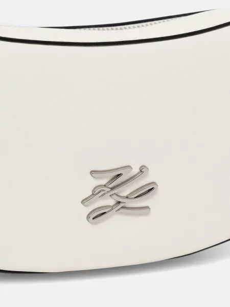 Кожаная сумка Karl Lagerfeld K/Autograph с автографом белая