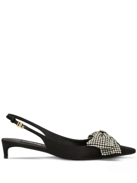 Pantofi cu toc Dolce & Gabbana cu funde slingback negru