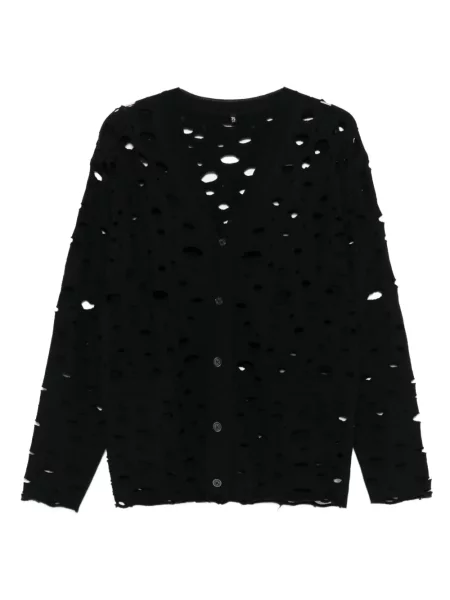 Kardigan R13 z przetarciami czarny