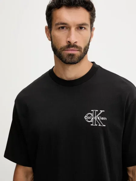 Calvin Klein Jeans póló nyomott mintás fekete