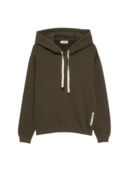 Bluza z kapturem Jil Sander z kapturem zielona