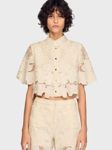 Сорочка Sandro бежева