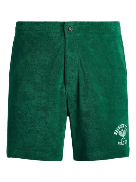 Tricou Polo Ralph Lauren din piele cu broderie în carouri maro