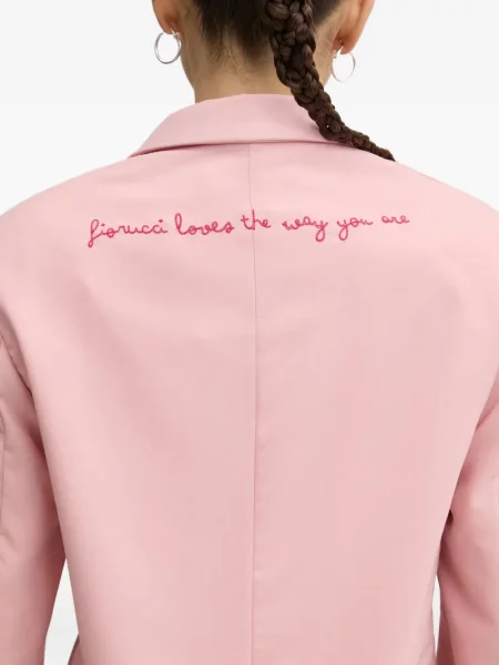 Sacou Fiorucci cu broderie de lână roz