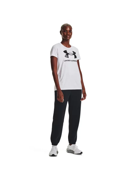 Fleecové kalhoty jogger Under Armour bílé
