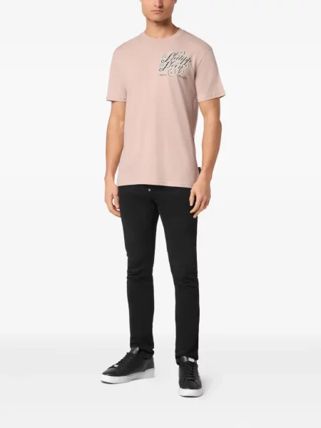 Тениска Philipp Plein камъни розово