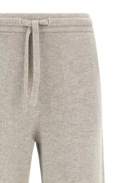 Megztos raišteliu kelnės Max Mara pilka
