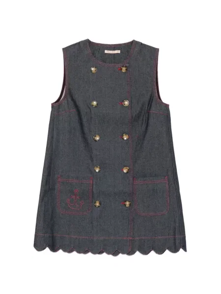 Rochie mini Stella Nova cu două rânduri de nasturi albastru