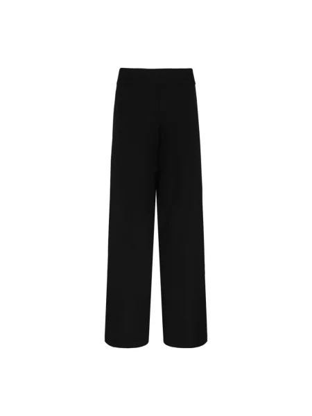 Palm Angels spodnie z domieszką wełny Palms Knit szerokie high waist czarny