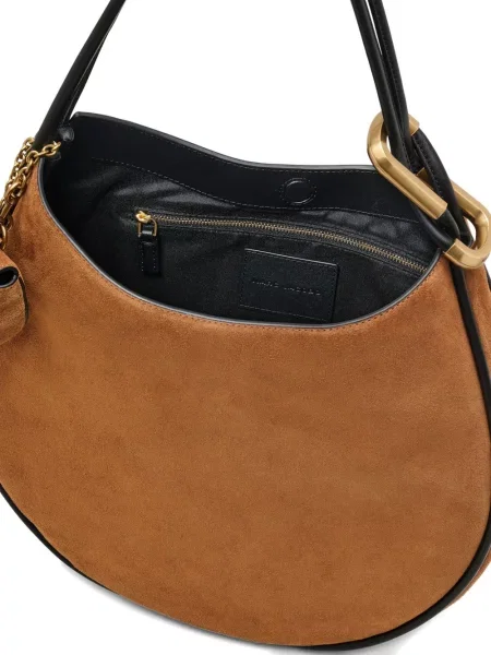 Geantă Marc Jacobs din piele de căprioară maro