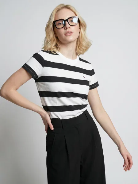 Majica Tommy Jeans od jersey bijela