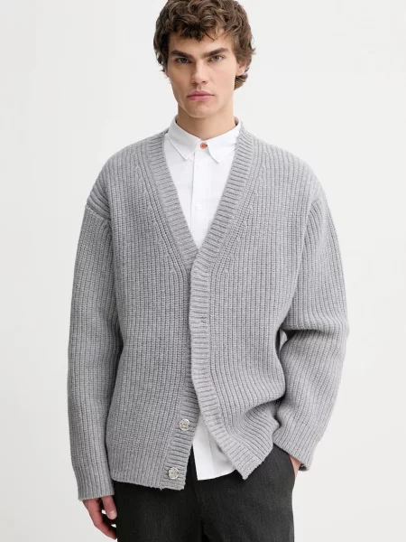 Nanushka kardigan wełniany VARTEN szary