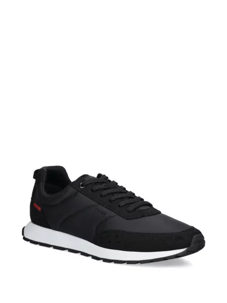 Sneakerși Hugo cu șireturi din dantelă negru
