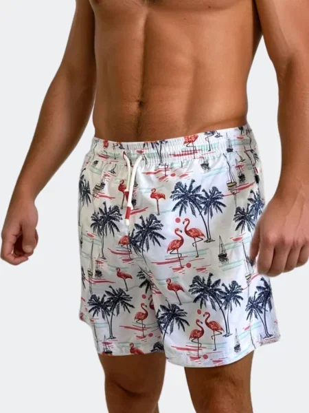 Line One Plavecké šortky Line One Badehose für Herren námořnická modř / tmavě červená bílá