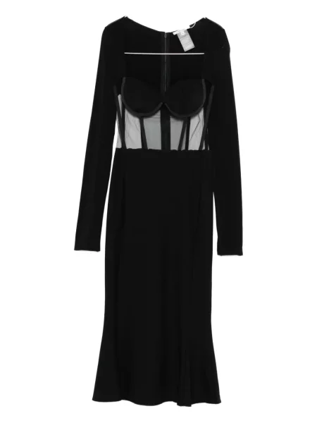 Rochie maxi Nensi Dojaka până la genunchi de costum negru