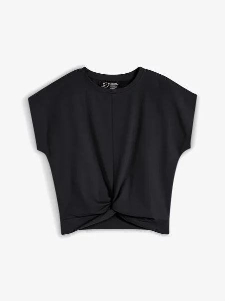 Krótki T-shirt z czystej bawełny organicznej czarna