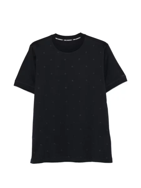 Tricou Karl Lagerfeld cu broderie albastru