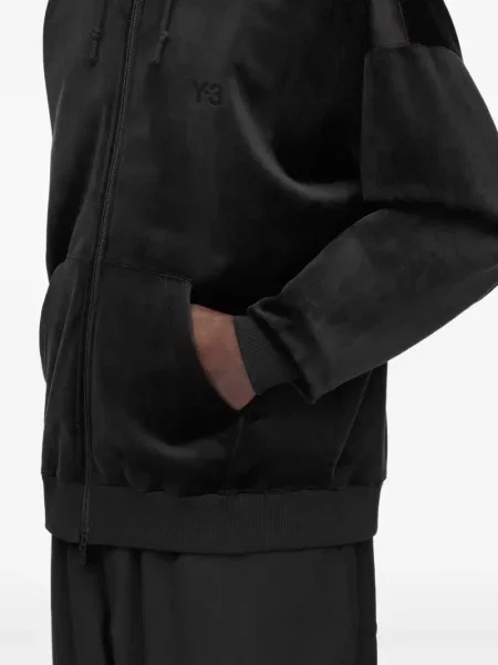 Hanorac cu glugă Y-3 de catifea negru
