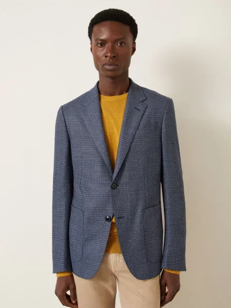 Zegna Sako Slim Fit tmavě / černošedá modrá