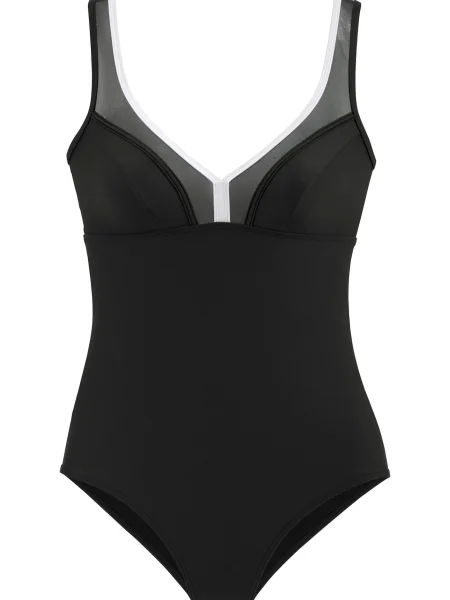 LASCANA Costum de baie întreg negru alb