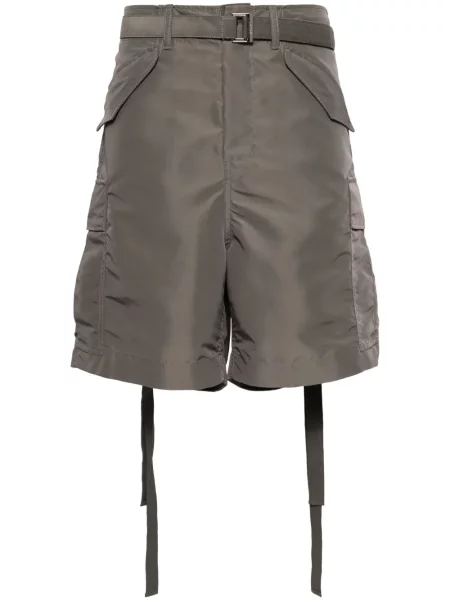 Cu centură pantaloni scurți cargo Sacai gri