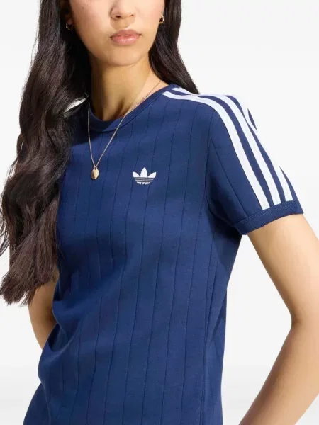 Ριγέ μικρός μπλούζα Adidas από διχτυωτό μπλε