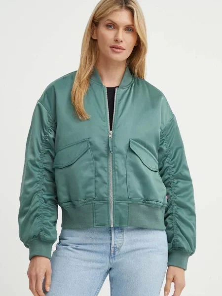 Levi's geaca bomber femei verde de tranzitie negru
