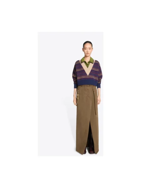 Spódnica Dries Van Noten brązowa
