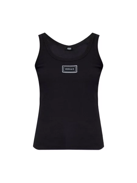 Dzianinowy top Versace czarny