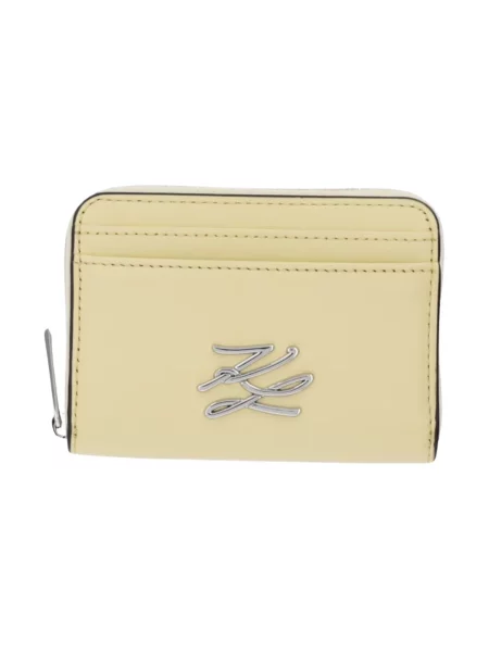 Karl Lagerfeld portfel skórzany K/AUTOGRAPH żółty