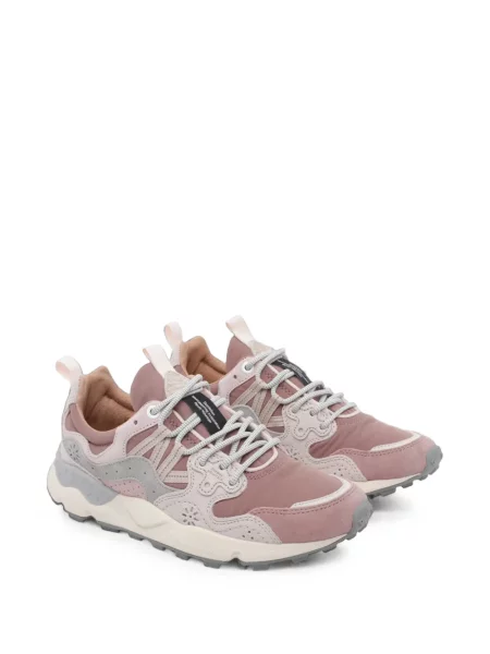Sneakerși Flower Mountain din piele de căprioară roz
