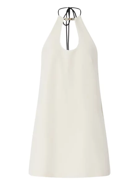 Rochie mini Pinko cu gât halter de costum alb