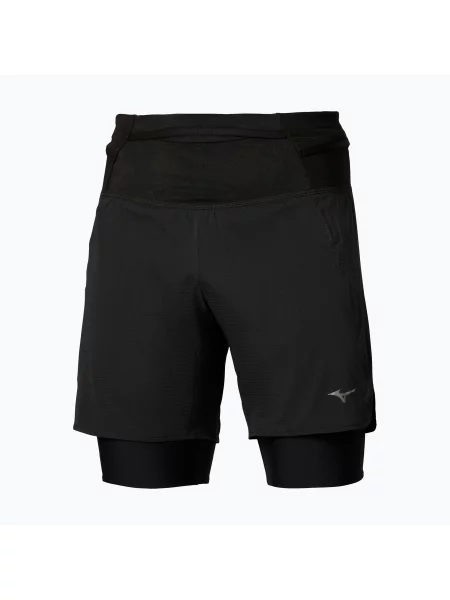 Pantaloni scurți de alergare pentru bărbați Mizuno Trail Multipocket black negru