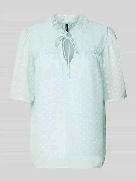 Bluzka o kroju regular fit z koronkowym detalem model ‘LEAH’ Vero Moda