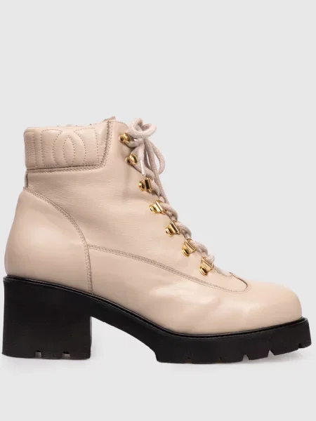 Шкіряні черевики на хутрі Doucal's бежеві