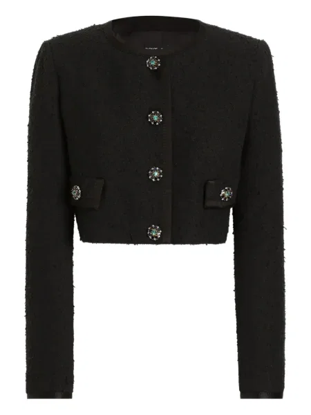 Geacă Dolce & Gabbana din tweed negru
