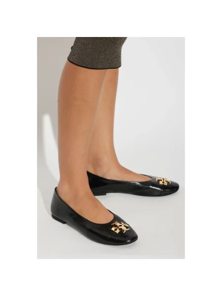 Balerinki Tory Burch skórzane czarne