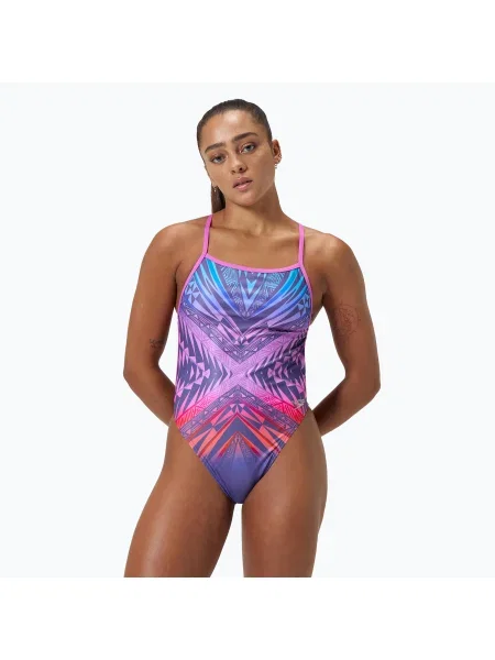 Speedo Placement Digital Vback balance blend/hapuna női egyrészes fürdőruha. Méret: 38 kék