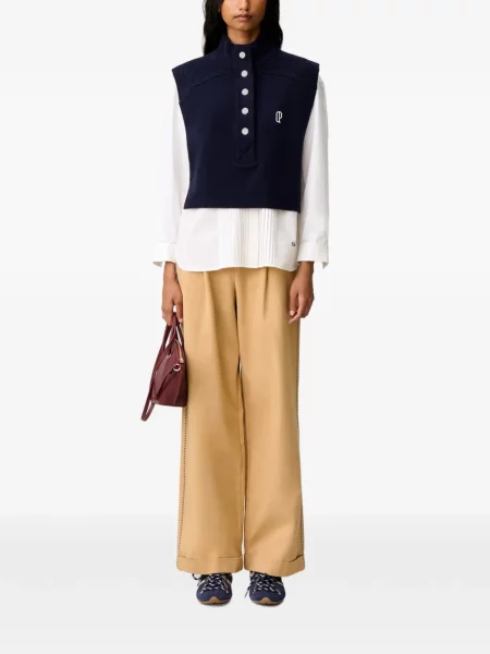 Top Claudie Pierlot fără mâneci tricotate albastru