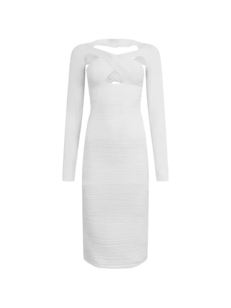 Rochie midi Philosophy Di Lorenzo Serafini tricotate alb