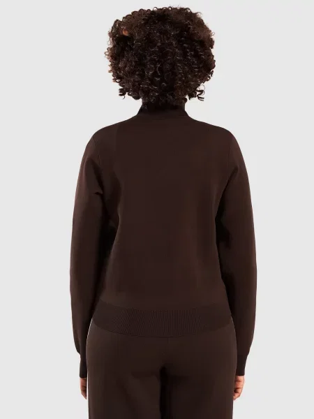 Adidas Bluza Rozpinana Slim Knit Tt brązowa