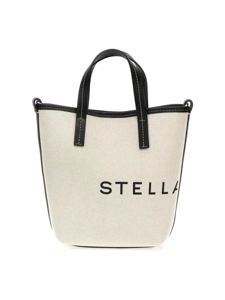 Torebka crossbody Stella Mccartney z logo beżowa