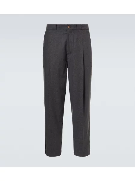 Pantaloni Brunello Cucinelli de lână conici gri