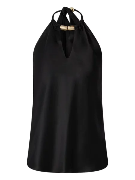 Bluză Pinko cu funde cu gât halter negru