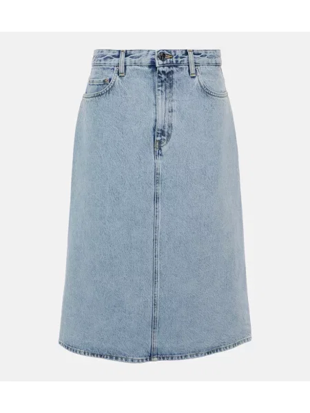Fustă din denim Toteme până la genunchi albastru