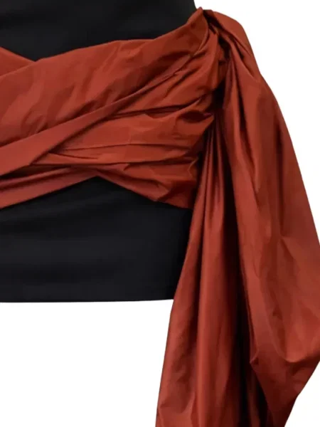 Drapírozott taft mini szoknya Burc Akyol narancsszínű