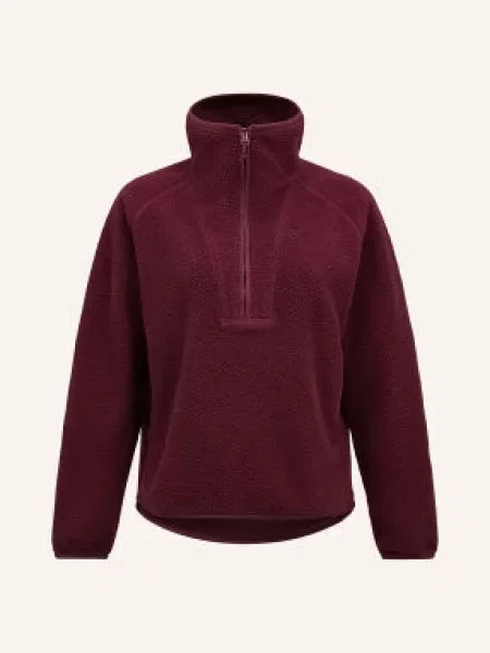 Peak Performance Fleecový Svetr S Kapucí Naturerush tmavě červená