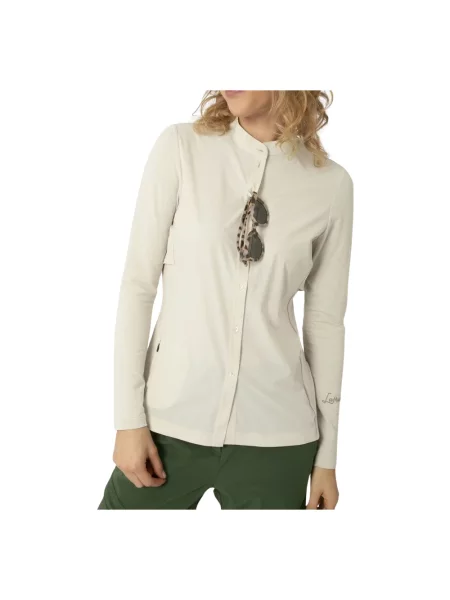 Długa koszula Lamunt z długim rękawem beżowa